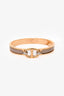 Hermès Gold Tone Metal/Taupe Enamel Mini Clic Chaine D'Ancre Bangle