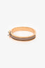 Hermès Gold Tone Metal/Taupe Enamel Mini Clic Chaine D'Ancre Bangle