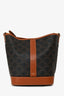 Celine 2021 Brown Canvas/Leather Triomphe Small Bucket Crossbody