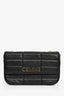 Celine 2022 Black Leather Metalasse Logo Shoulder Bag