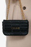 Celine 2022 Black Leather Metalasse Logo Shoulder Bag