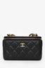 Pre-Loved Chanel™ Black Caviar Leather Vanity Crossbody with AirPod case