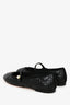 Christian Dior Black Leather Cannage Quilted Mary Jane Flats Size 37.5