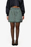 Maje Green/Blue Metallic Floral Print Skort Size 40