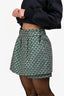 Maje Green/Blue Metallic Floral Print Skort Size 40