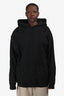 Balenciaga 2017 Black Logo Printed Pocket Detail Hoodie Size L