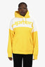 Supreme Yellow/White Logo Hoodie Size L