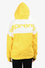 Supreme Yellow/White Logo Hoodie Size L