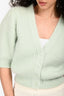 Celine Mint Green Mohair/Silk Puff Short Sleeve Cardigan Size L