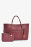 Loro Piana Burgundy Grained Leather 'Ghiera Shopper' Large Tote with Pouch