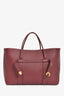 Loro Piana Burgundy Grained Leather 'Ghiera Shopper' Large Tote with Pouch