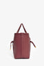 Loro Piana Burgundy Grained Leather 'Ghiera Shopper' Large Tote with Pouch