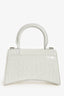 Balenciaga White Leather XS Hourglass Bag with Strap