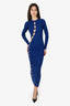 AFRM Blue Knit Bodycon Cutout Detail Long Sleeve Long Dress Size XXS