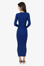 AFRM Blue Knit Bodycon Cutout Detail Long Sleeve Long Dress Size XXS