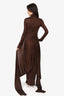 Helsa Brown Slinky Jersey Long Sleeve Turtleneck Gown Size XXS