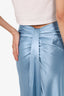 Staud Blue Satin Ruched/Draped Back 'Voyage' Maxi Skirt Size 0