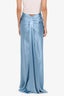 Staud Blue Satin Ruched/Draped Back 'Voyage' Maxi Skirt Size 0