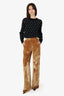 Reformation Brown Silk Blend Velvet High Waisted Pants Size 0