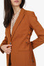 Veronica Beard Burnt Orange Wool Lace Up Detail Blazer + Pants Size 0