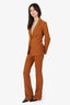 Veronica Beard Burnt Orange Wool Lace Up Detail Blazer + Pants Size 0