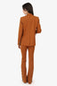 Veronica Beard Burnt Orange Wool Lace Up Detail Blazer + Pants Size 0
