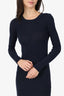 Soyer Navy Alpaca/Merino Wool Long Sleeve Long Dress Size XS