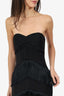 House Of Harlow Black Strapless Fringe Detail Midi 'Hera' Dress Size XS