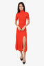 A.L.C. Orange Turtle Neck Short Sleeve Midi 'Caplan' Dress Size XS