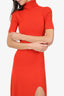 A.L.C. Orange Turtle Neck Short Sleeve Midi 'Caplan' Dress Size XS