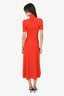 A.L.C. Orange Turtle Neck Short Sleeve Midi 'Caplan' Dress Size XS