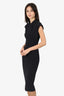 Victoria Beckham Black Sleeveless Cross Neck Body Con Dress Size 4