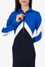 Victoria Beckham Black/Navy Long Sleeve Zip Up Long Dress Size 6