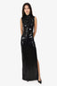 Galvan London Black Sequin Sleeveless Mock Neck Dress Size 2
