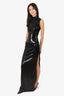 Galvan London Black Sequin Sleeveless Mock Neck Dress Size 2