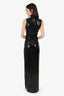 Galvan London Black Sequin Sleeveless Mock Neck Dress Size 2