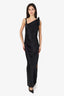 Deitas Black Satin Sleeveless Long Dress Size 36