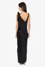 Deitas Black Satin Sleeveless Long Dress Size 36