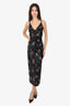 Erdem x H&M Black Sequin Floral Embroidered Strappy Belted Dress Estimated Size S