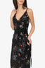 Erdem x H&M Black Sequin Floral Embroidered Strappy Belted Dress Estimated Size S