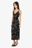 Erdem x H&M Black Sequin Floral Embroidered Strappy Belted Dress Estimated Size S