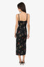 Erdem x H&M Black Sequin Floral Embroidered Strappy Belted Dress Estimated Size S