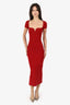 Galvan Red Knit Bodycon Sweetheart Neck 'Gaia' Dress Size XXS