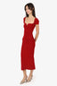 Galvan Red Knit Bodycon Sweetheart Neck 'Gaia' Dress Size XXS