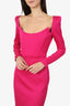 Alex Perry Pink Satin Long Sleeve Gown Size 2