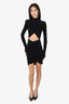 The Andamane Black Long Sleeve Ruched/Cut Out Detail Dress Estimated Size XS