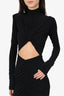 The Andamane Black Long Sleeve Ruched/Cut Out Detail Dress Estimated Size XS