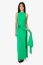 Maygel Coronel Green Rose Detail Ruched Sleeveless Dress Estimated Size XS