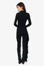 Seroya Black Ribbed Knit Asymmetric Draped Long Sleeve Dress Size XS With Tags