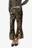 Smythe Gold/Black Jacquard Crossed Flare Pants Size 00